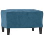 Sofá de 3 plazas con taburete de terciopelo azul 180 cm de , Sofás - Ref: Foro24-3201116, Precio: 344,23 €, Descuento: %