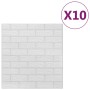 Papel pintado autoadhesivo ladrillos 3D 10 unidades blanco de vidaXL, Papel pintado - Ref: Foro24-150718, Precio: 43,16 €, De...