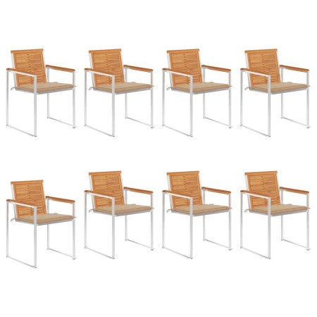 Sillas de jardín y cojines 8 unidades madera maciza de acacia by , Garden chairs - Ref: Foro24-3078527, Price: 923,85 €, Disc...