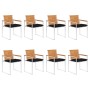 Sillas de jardín y cojines 8 unidades madera maciza de acacia by , Garden chairs - Ref: Foro24-3078546, Price: 945,94 €, Disc...