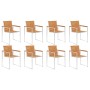 Sillas de jardín y cojines 8 unidades madera maciza de acacia by , Garden chairs - Ref: Foro24-3078546, Price: 945,94 €, Disc...