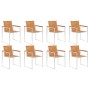 Sillas de jardín y cojines 8 unidades madera maciza de acacia by , Garden chairs - Ref: Foro24-3078531, Price: 923,85 €, Disc...