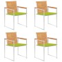 Sillas de jardín 4 unidades con cojines madera maciza teca de , Sillas de jardín - Ref: Foro24-3078565, Precio: 547,32 €