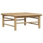 Set de muebles de jardín 2 piezas bambú y cojines blanco crema