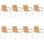 Sillas de jardín y cojines 8 unidades madera maciza de acacia by , Garden chairs - Ref: Foro24-3078621, Price: 1,00 €, Discou...
