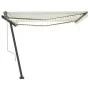 Automatic awning with LED wind sensor cream 400x300 cm by vidaXL, Awnings - Ref: Foro24-3069752, Price: 693,62 €, Discount: %
