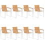 Sillas de jardín y cojines 8 unidades madera maciza de acacia by , Garden chairs - Ref: Foro24-3078614, Price: 1,00 €, Discou...