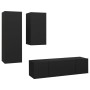 Set de muebles de salón TV 4 piezas madera ingeniería negro de , Muebles TV - Ref: Foro24-3078836, Precio: 140,30 €, Descuent...