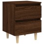 Mesita de noche patas de madera maciza roble ahumado 40x35x50cm by , Nightstands - Ref: Foro24-813126, Price: 43,92 €, Discou...
