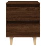 Mesita de noche patas de madera maciza roble ahumado 40x35x50cm by , Nightstands - Ref: Foro24-813126, Price: 43,92 €, Discou...