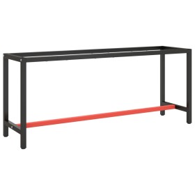 Estructura banco de trabajo metal negro y rojo mate 190x50x79cm by , Table legs - Ref: Foro24-151453, Price: 108,90 €, Discou...