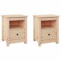 Mesitas de noche 2 uds madera maciza de pino 40x35x49 cm de , Mesitas de noche - Ref: Foro24-813710, Precio: 99,99 €, Descuen...