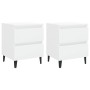Mesitas de noche 2 uds contrachapada blanco brillo 40x35x50 cm de , Mesitas de noche - Ref: Foro24-805882, Precio: 105,97 €, ...