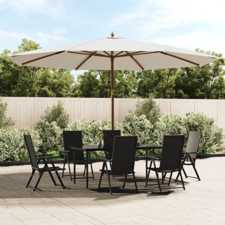 Sombrilla de jardín con poste de madera color arena 400x273 cm by , Umbrellas - Ref: Foro24-363175, Price: 132,07 €, Discount: %