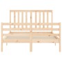 Estructura de cama con cabecero madera maciza 120x200 cm de vidaXL, Camas y somieres - Ref: Foro24-3194241, Precio: 116,26 €,...