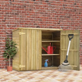 Caseta herramientas jardín madera pino impregnada 135x60x123 cm by , Sheds - Ref: Foro24-46359, Price: 314,20 €, Discount: %