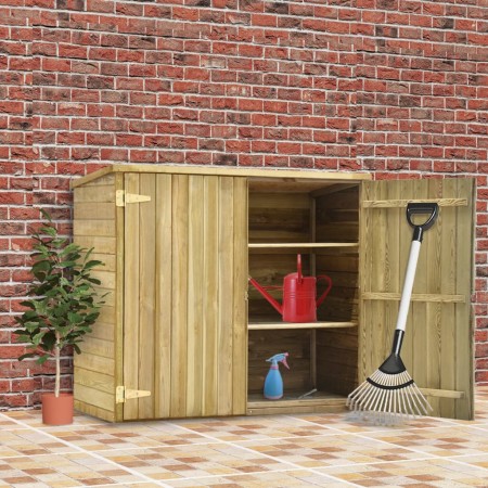 Caseta herramientas jardín madera pino impregnada 135x60x123 cm by , Sheds - Ref: Foro24-46359, Price: 314,20 €, Discount: %