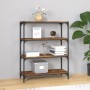 Estantería contrachapada y acero roble ahumado 80x33x100 cm by , Bookcases and shelves - Ref: Foro24-819344, Price: 71,00 €, ...