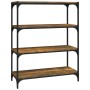 Estantería contrachapada y acero roble ahumado 80x33x100 cm by , Bookcases and shelves - Ref: Foro24-819344, Price: 71,00 €, ...