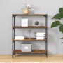 Estantería contrachapada y acero roble ahumado 80x33x100 cm by , Bookcases and shelves - Ref: Foro24-819344, Price: 71,00 €, ...
