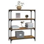 Estantería contrachapada y acero roble ahumado 80x33x100 cm by , Bookcases and shelves - Ref: Foro24-819344, Price: 71,00 €, ...