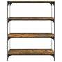 Estantería contrachapada y acero roble ahumado 80x33x100 cm by , Bookcases and shelves - Ref: Foro24-819344, Price: 71,00 €, ...