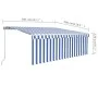 Toldo retráctil manual con persiana azul y blanco 4x3 m by vidaXL, Awnings - Ref: Foro24-3069296, Price: 561,50 €, Discount: %