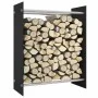 Schwarzer Holzschuppen aus gehärtetem Glas, 80 x 35 x 100 cm von vidaXL, Zubehör für Taschen und Brennholzhalter - Ref: Foro2...