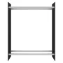 Leñero de vidrio templado negro 80x35x100 cm de vidaXL, Accesorios para bolsas y soportes de leña - Ref: Foro24-327470, Preci...