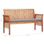 Banco de jardín 3 plazas con cojín madera maciza acacia 150 cm von , Gartenbänke - Ref: Foro24-45973, Preis: 222,95 €, Rabatt: %