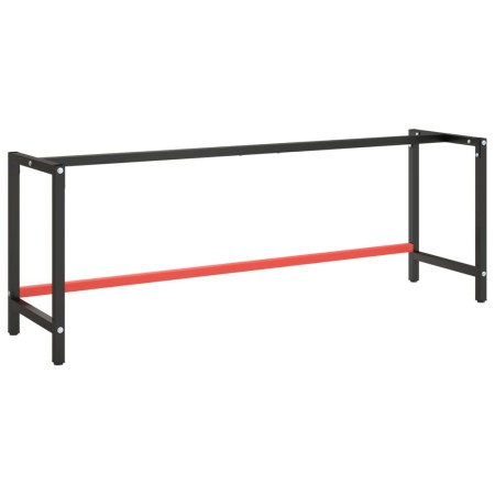 Estructura banco de trabajo metal negro y rojo mate 220x57x79cm by , Table legs - Ref: Foro24-151458, Price: 101,08 €, Discou...