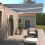 Toldo automático LED sensor de viento azul y blanco 350x250 cm de vidaXL, Toldos - Ref: Foro24-3069531, Precio: 602,80 €