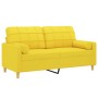 Sofá de 2 plazas con cojines tela amarillo claro 140 cm von , Sofas - Ref: Foro24-3200787, Preis: 190,05 €, Rabatt: %