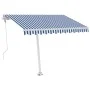 Automatische Markise LED-Windsensor blau und weiß 350x250 cm von vidaXL, Markisen - Ref: Foro24-3069531, Preis: 590,67 €, Rab...