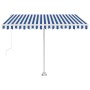 Automatische Markise LED-Windsensor blau und weiß 350x250 cm von vidaXL, Markisen - Ref: Foro24-3069531, Preis: 602,80 €, Rab...