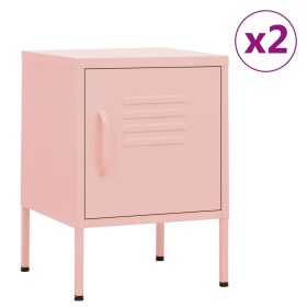 Mesitas de noche 2 uds rosa acero 35x35x51 cm by , Nightstands - Ref: Foro24-3095209, Price: 132,87 €, Discount: %