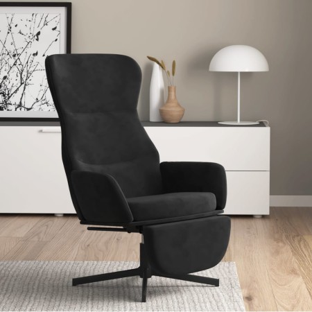 Sillón de relax con reposapiés terciopelo negro by , Armchairs - Ref: Foro24-3097501, Price: 120,29 €, Discount: %
