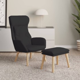 Sillón de relax con taburete tela negro by , Armchairs - Ref: Foro24-3097756, Price: 146,17 €, Discount: %