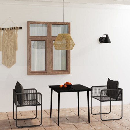 Juego de comedor para jardín 3 piezas negro by , Garden sets - Ref: Foro24-3099083, Price: 254,22 €, Discount: %