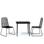 Juego de comedor para jardín 3 piezas negro by , Garden sets - Ref: Foro24-3099095, Price: 220,60 €, Discount: %