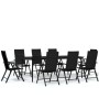 Juego de comedor para jardín 9 piezas negro von , Gartensets - Ref: Foro24-3099112, Preis: 633,13 €, Rabatt: %