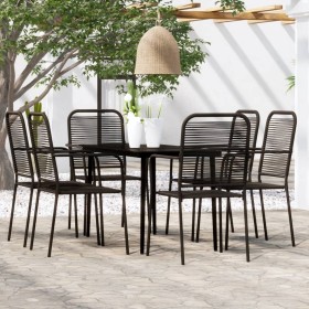 Juego de comedor de jardín 7 piezas negro by , Garden sets - Ref: Foro24-3099146, Price: 426,34 €, Discount: %