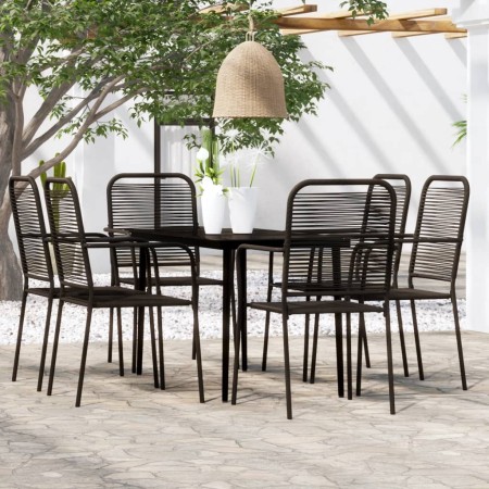 Juego de comedor de jardín 7 piezas negro by , Garden sets - Ref: Foro24-3099146, Price: 426,34 €, Discount: %