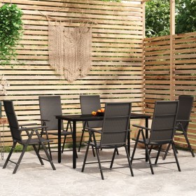 Juego de comedor para jardín 7 piezas negro by , Garden sets - Ref: Foro24-3099104, Price: 503,42 €, Discount: %