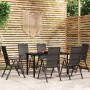 Juego de comedor para jardín 7 piezas negro by , Garden sets - Ref: Foro24-3099104, Price: 503,42 €, Discount: %