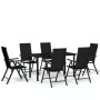 Juego de comedor para jardín 7 piezas negro by , Garden sets - Ref: Foro24-3099104, Price: 503,42 €, Discount: %