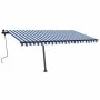 Toldo de pie manual retráctil azul y blanco 400x350 cm de vidaXL, Toldos - Ref: Foro24-3069816, Precio: 454,68 €, Descuento: %