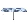 Toldo de pie manual retráctil azul y blanco 400x350 cm de vidaXL, Toldos - Ref: Foro24-3069816, Precio: 454,68 €, Descuento: %