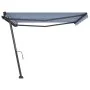Toldo de pie manual retráctil azul y blanco 400x350 cm de vidaXL, Toldos - Ref: Foro24-3069816, Precio: 454,68 €, Descuento: %