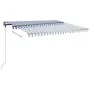 Toldo de pie manual retráctil azul y blanco 400x350 cm de vidaXL, Toldos - Ref: Foro24-3069816, Precio: 454,68 €, Descuento: %